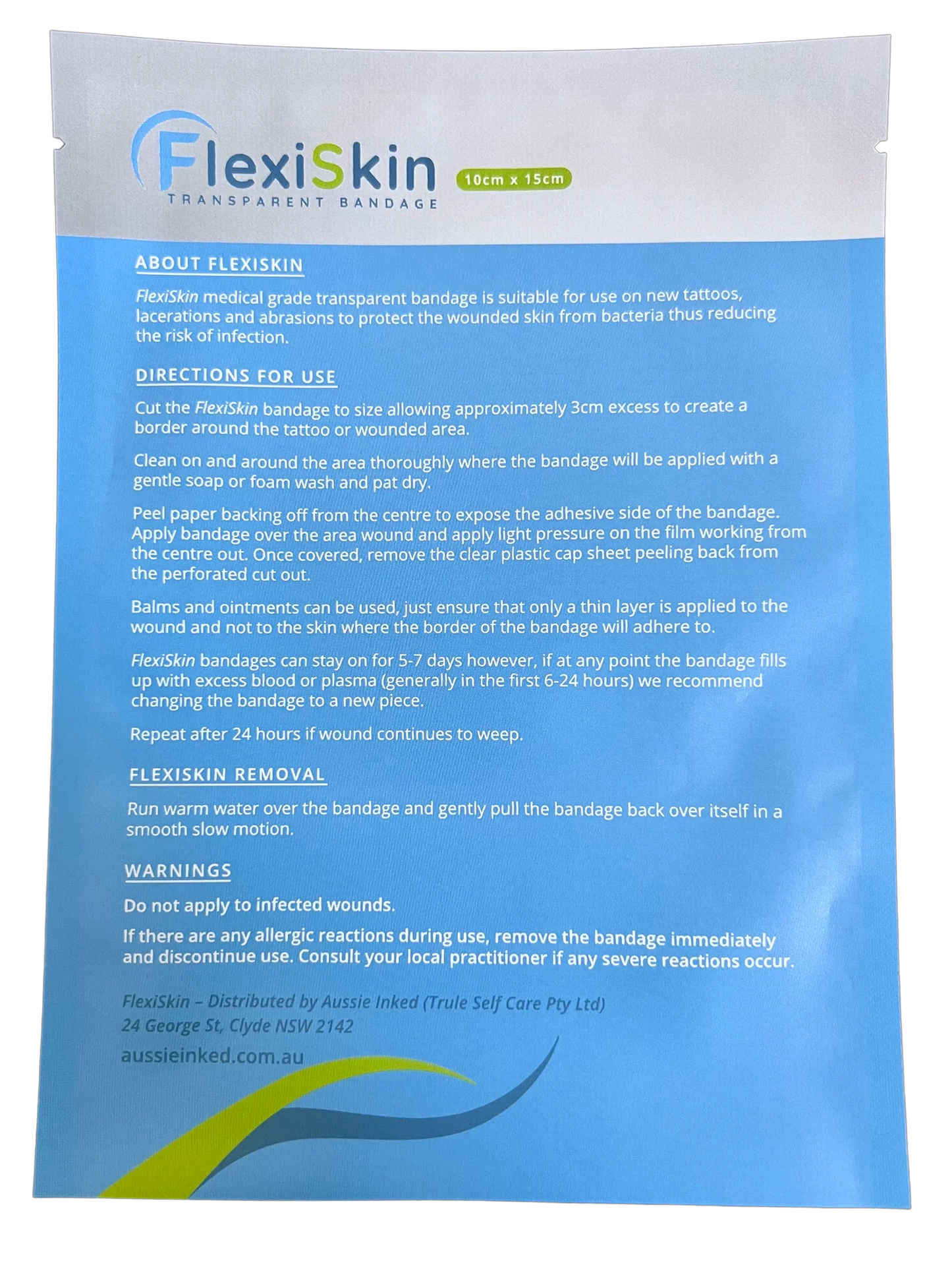 FlexiSkin 2ND Tattoo Bandage 6 peices of 10cm x 15cm