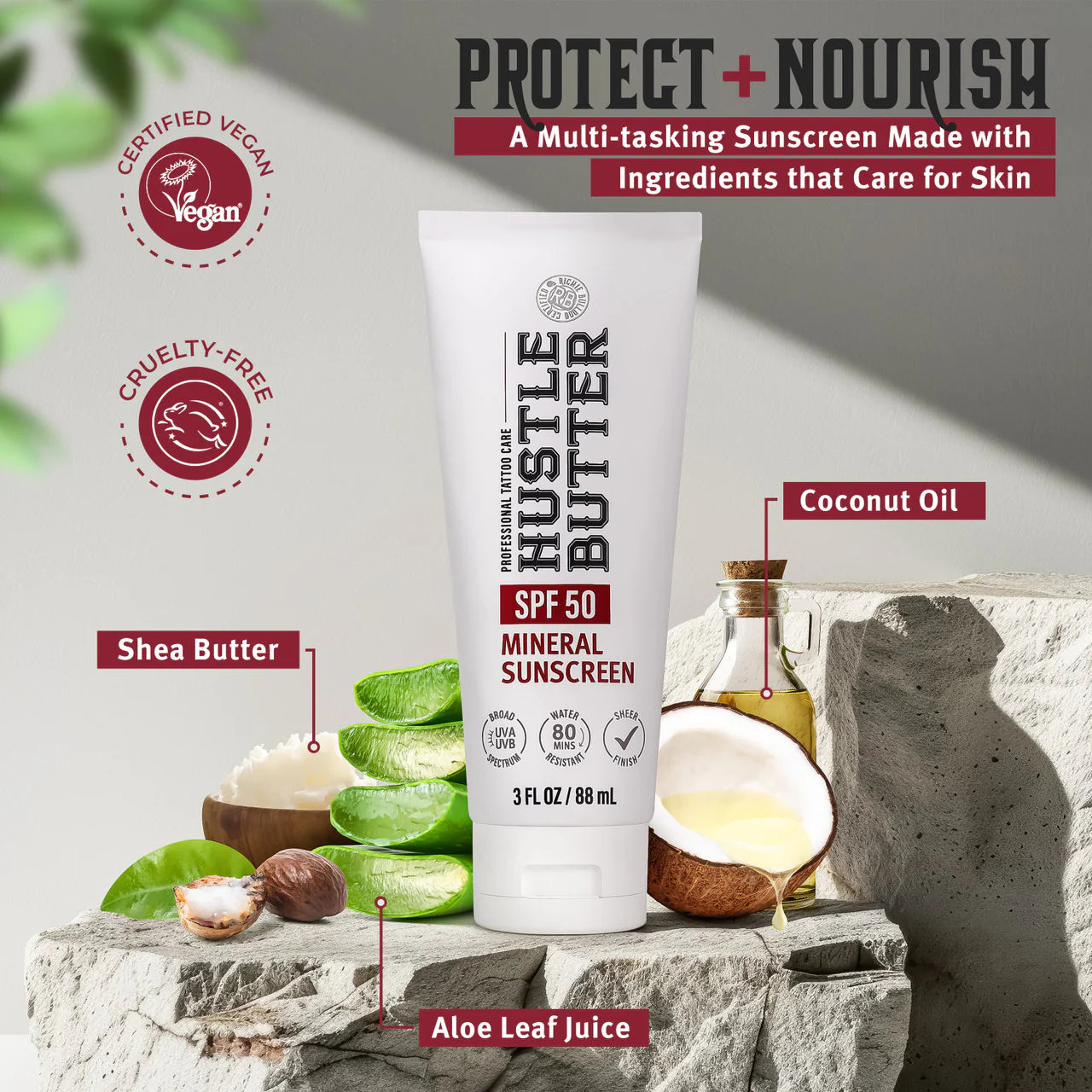 Hustle Butter SPF 50 Sun Screen Lotion- New