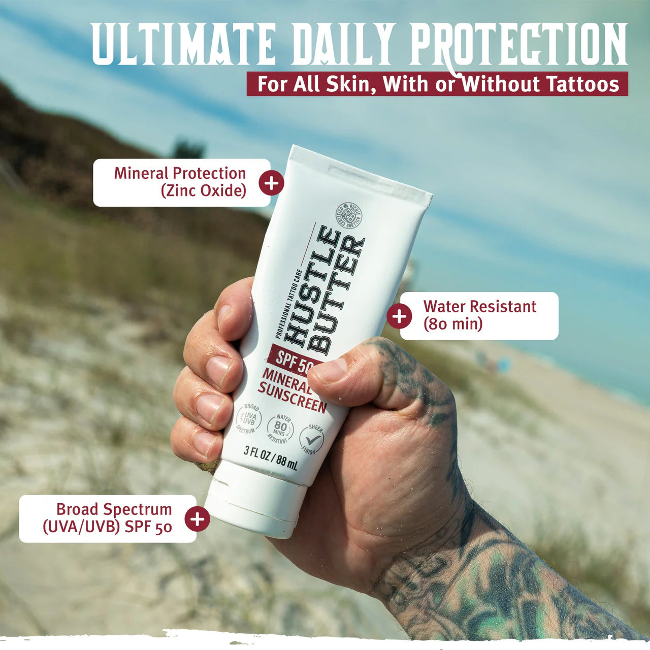Hustle Butter SPF 50 Sun Screen Lotion- New